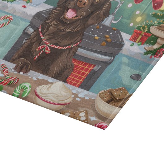 Flat-Coated Retriever Holiday Baking: Kerstmis Snijplank (Hoek)