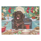 Flat-Coated Retriever Holiday Baking: Kerstmis Tafelkleed (Voorkant (Horizontaal))