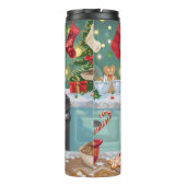 Flat-Coated Retriever Kerstbakken: Kerstmis Thermosbeker (Achterkant)