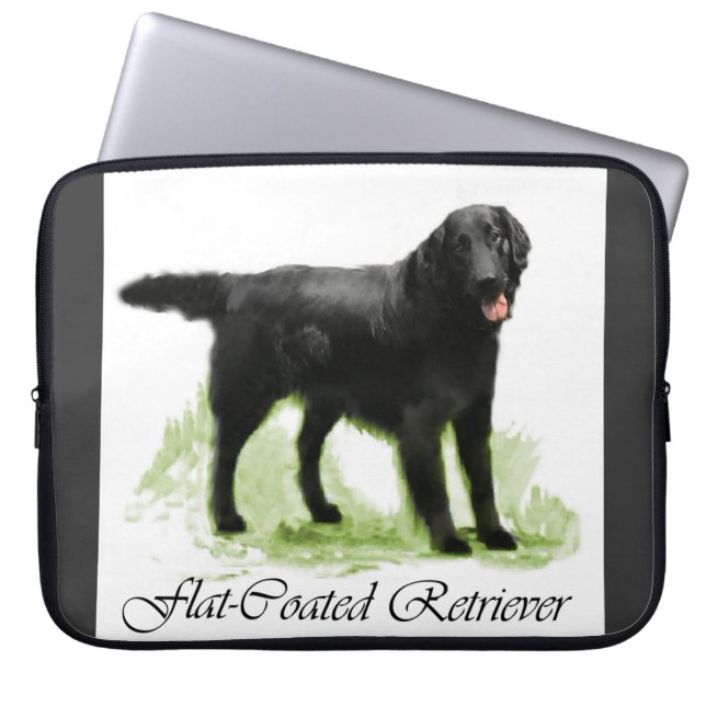 Flat-Coated Retriever Kunstcadeaus Laptop Sleeve (Voorkant)