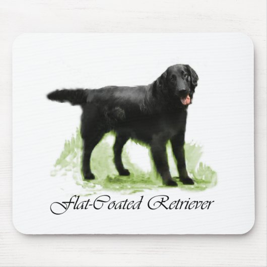 Flat-Coated Retriever Kunstprint Muismat (Voorkant)