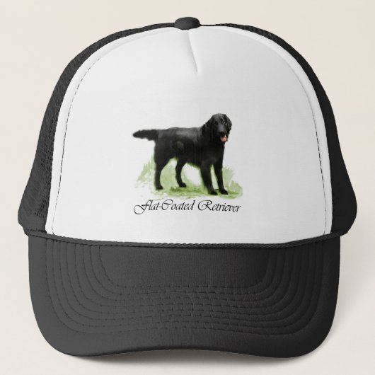 Flat-Coated Retriever Kunstprint Trucker Pet (Voorkant)