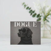 Flat Coated Retriever Luxe Mode Redactioneel Briefkaart (Staand voorkant)