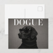 Flat Coated Retriever Luxe Mode Redactioneel Briefkaart (Voorkant / Achterkant)