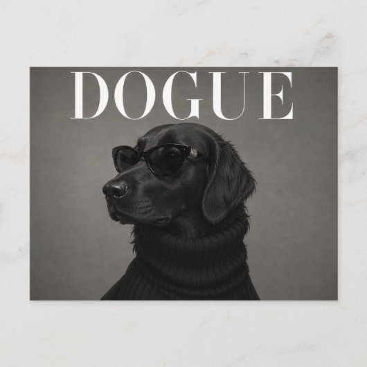 Flat Coated Retriever Luxe Mode Redactioneel Briefkaart (Voorkant)
