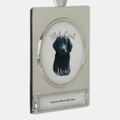 Flat Coated Retriever Ma 2 Verzilverd Banner Ornament (Rechts)