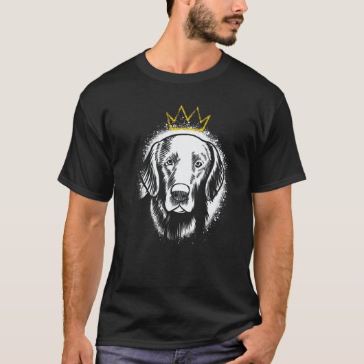 Flat Coated Retriever met Kroon T-shirt (Voorkant)