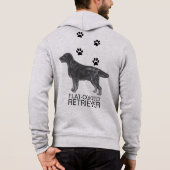 Flat-Coated Retriever met Paw Prints Hoodie (Achterkant)