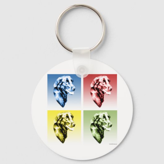 Flat-Coated Retriever Pop Sleutelhanger (Voorkant)