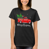 Flat Coated Retriever Red Truck Tree Xma T-shirt (Voorkant)
