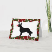 Flat Coated Retriever Rendier Christmas Kaart (Voorkant)