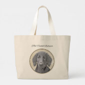 Flat-Coated Retriever Schilderij Zwart Huisdier Do Grote Tote Bag (Achterkant)