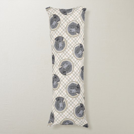 Flat-Coated Retriever Schilderij Zwart Huisdier Do Lichaamskussen (Voorkant Verticaal)