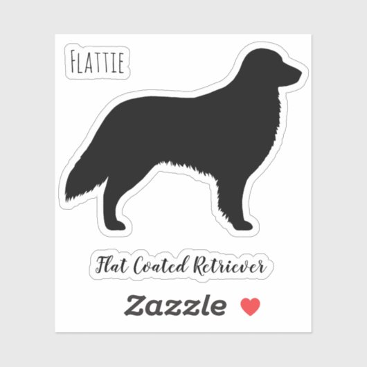 Flat Coated Retriever Silhouette Flattie Hond Sticker (Vel)