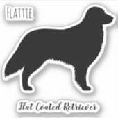 Flat Coated Retriever Silhouette Flattie Hond Sticker (Voorkant)