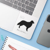Flat Coated Retriever Silhouette Flattie Hond Sticker (Laptop met iPhone)