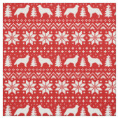 Flat Coated Retriever Silhouetten Kerstmis Stof (Swatch)