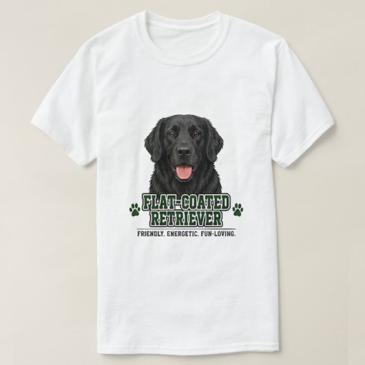 🐾 Flat-Coated Retriever 🐾 T-shirt (Design voorkant)