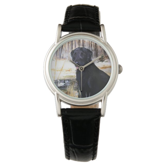 Flat-Coated Retriever Watch by Hevener Horloge (Voorkant)