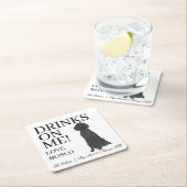 Flat Coated Retriever Wedding Kartonnen Onderzetters (Insitu)