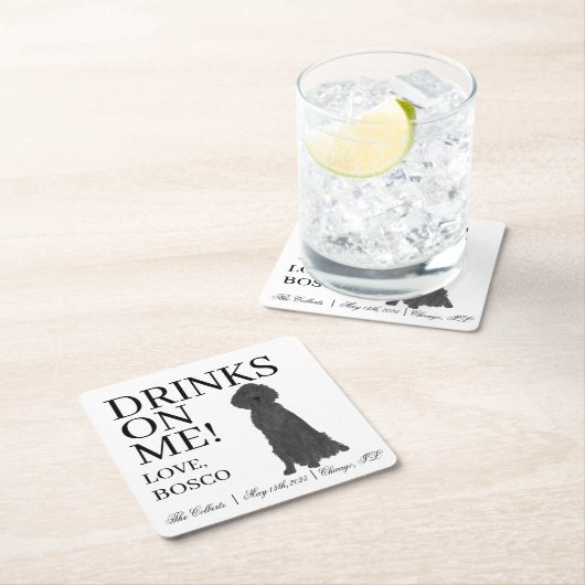 Flat Coated Retriever Wedding Kartonnen Onderzetters (Insitu)