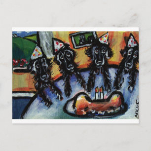 Flat Coated Retriever zomerverjaardagsfeestje Briefkaart