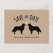 Flat Coated Retrievers Bruiloft Save the Date Aankondigingskaart (Voorkant)