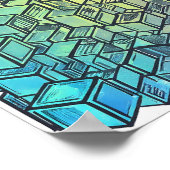 Flat Color Cubist Seamless Fabric and Paper Art Poster (Hoek)