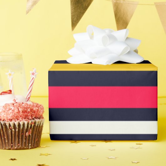 Flat Color Stripe Cadeaupapier (Verjaardagsfeest)