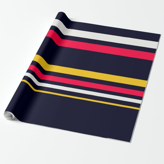 Flat Color Stripe Cadeaupapier (Uitgerold)