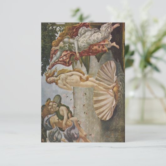 Flat Dank je wel de geboorte van Venus Botticelli Bedankkaart (Staand voorkant)