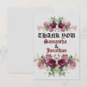 Flat Dank je wel, Floral bedankt kaart (Voorkant / Achterkant)