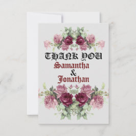 Flat Dank je wel, Floral bedankt kaart