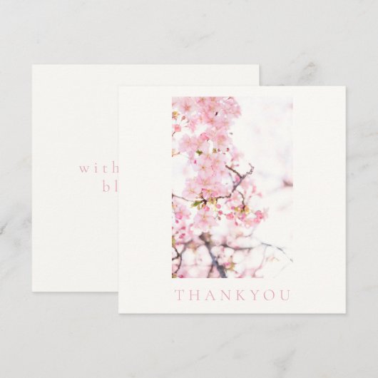 FLAT DANK JULLIE KAART: CHERRY BLOSSOM BRANCH BEDANKKAART (Voorkant / Achterkant)