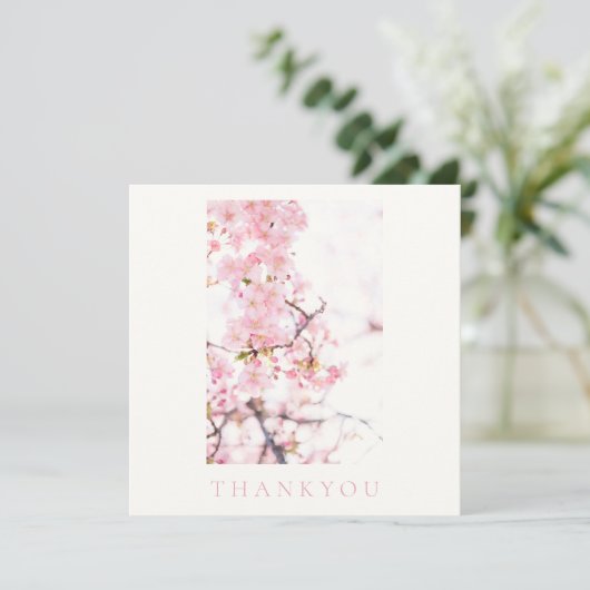 FLAT DANK JULLIE KAART: CHERRY BLOSSOM BRANCH BEDANKKAART (Staand voorkant)