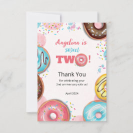 Flat Dank u 2e Verjaardag Kaart. Bedankkaart