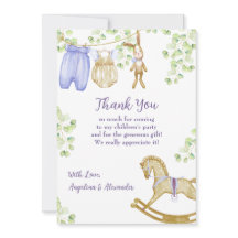 Flat dank u Baby shower Kaart