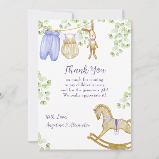 Flat dank u Baby shower Kaart (Voorkant)