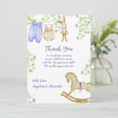 Flat dank u Baby shower Kaart (Staand voorkant)