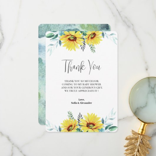 Flat dank u Baby shower Kaart (Voorkant / Achterkant in situ)