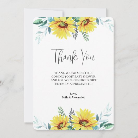 Flat dank u Baby shower Kaart (Voorkant)