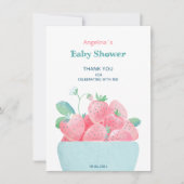 Flat dank u Baby shower Kaart aardbeien (Voorkant)