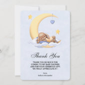 Flat Dank u Baby shower Kaart met konijntje. (Voorkant)