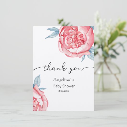 Flat dank u Baby shower Kaarten (Staand voorkant)