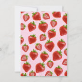 Flat dank u Baby shower zoete aardbeien. Bedankkaart (Achterkant)