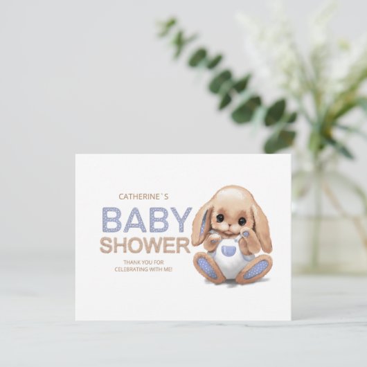 Flat dank u kaart Baby shower (Staand voorkant)