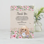 Flat dank u kaart Baby shower (Staand voorkant)