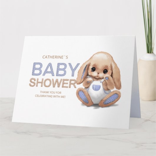 Flat dank u kaart Baby shower (Voorkant)