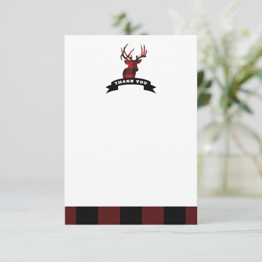 Flat Dank u kaart Herten Buffel Plaid (Staand voorkant)