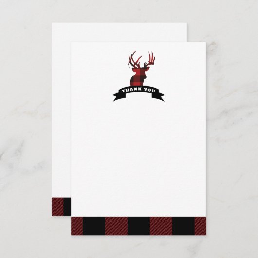 Flat Dank u kaart Herten Buffel Plaid (Voorkant / Achterkant)